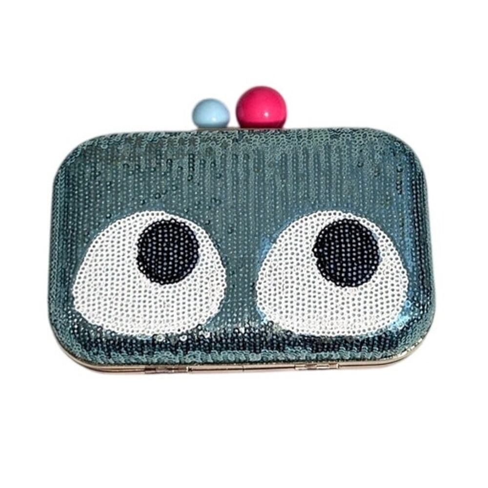 Clutch‎ Small Purse Robot Face Eyes with Chain